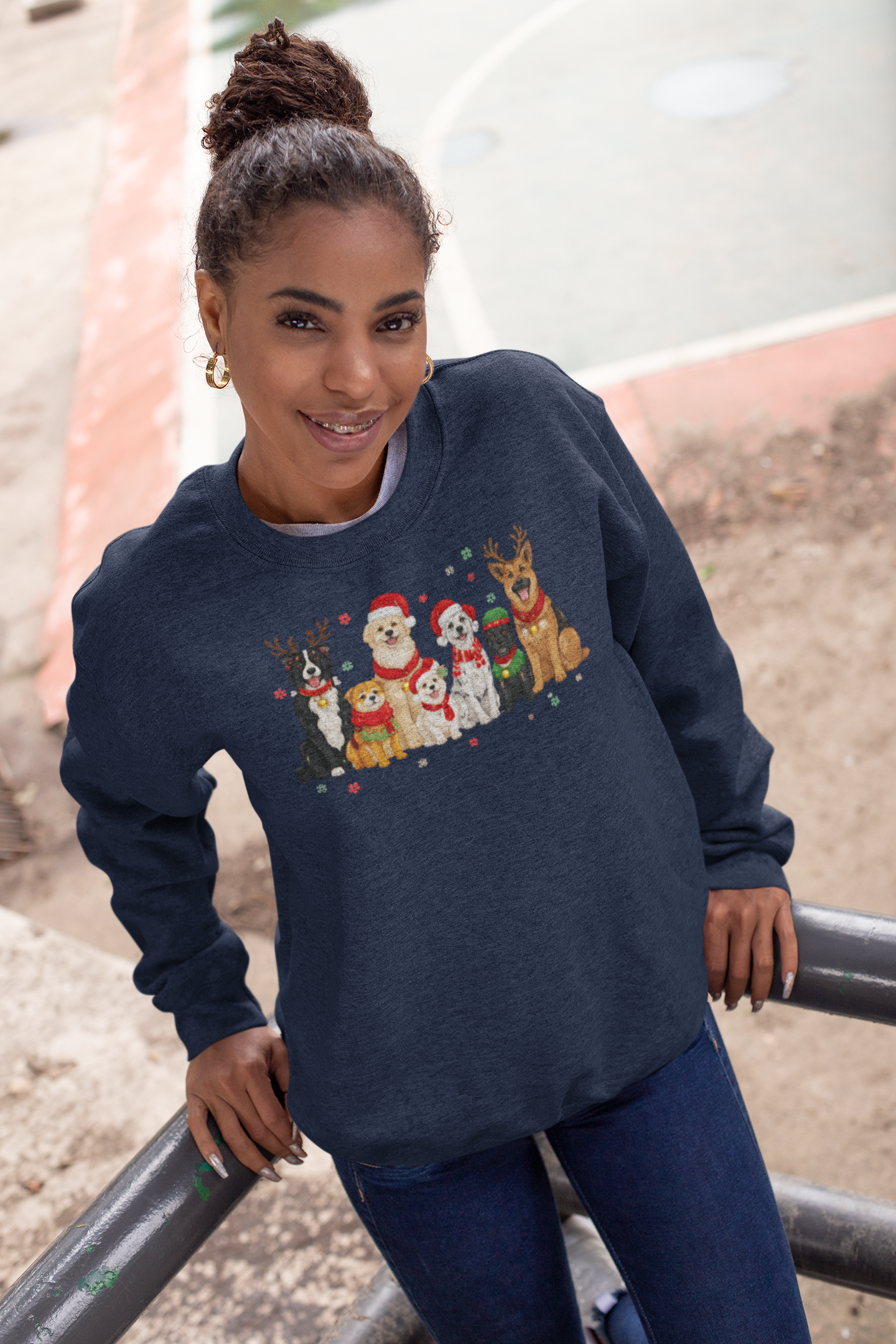 Christmas Dogs Crewneck Sweatshirt – Santa Pups Holiday Sweater