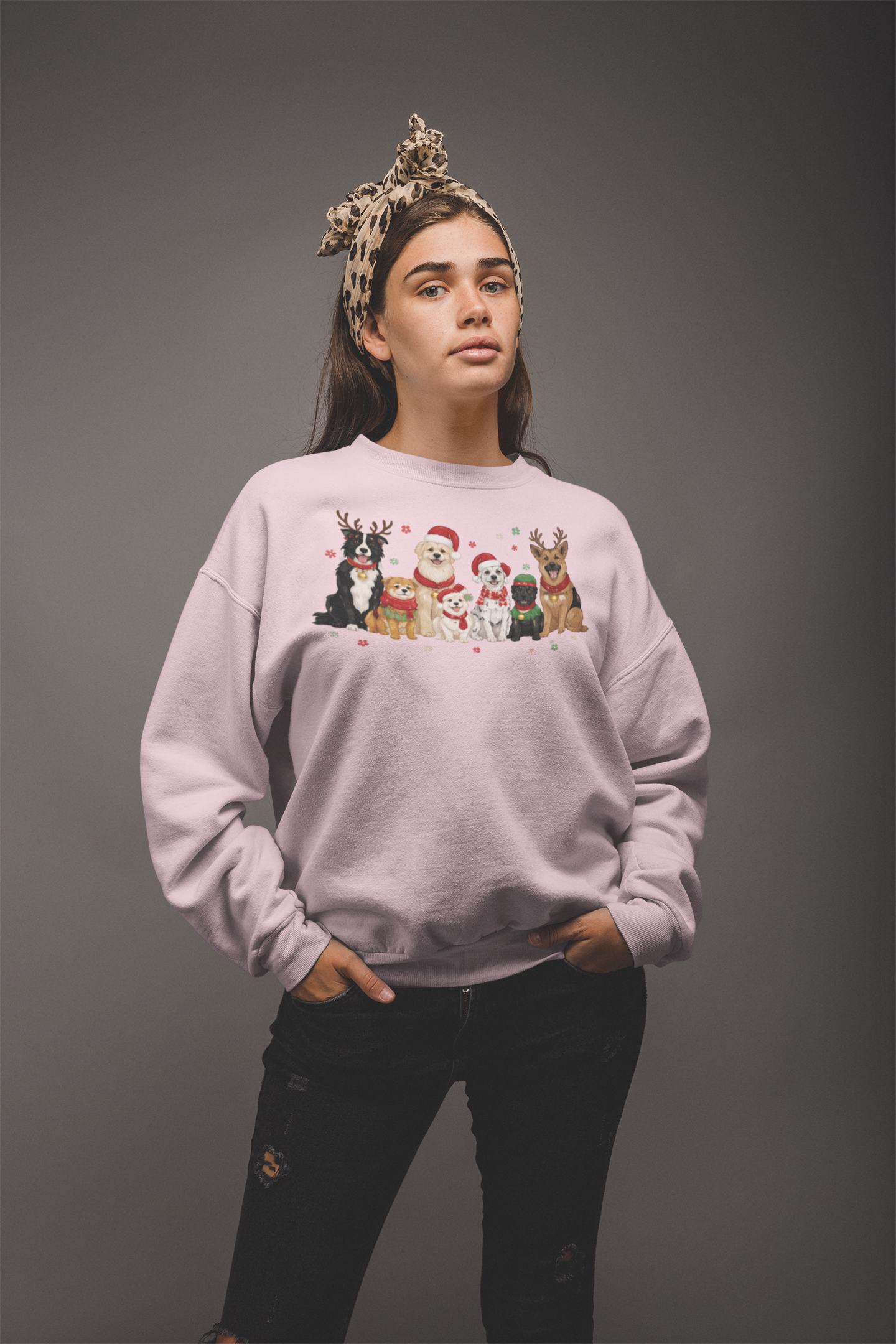 Christmas Dogs Crewneck Sweatshirt – Santa Pups Holiday Sweater