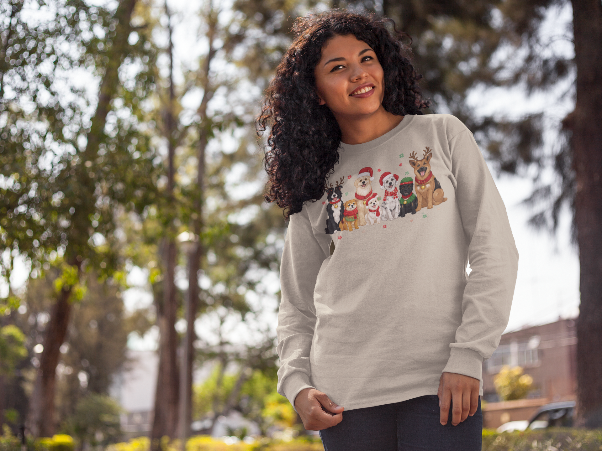 Christmas Dogs Crewneck Sweatshirt – Santa Pups Holiday Sweater