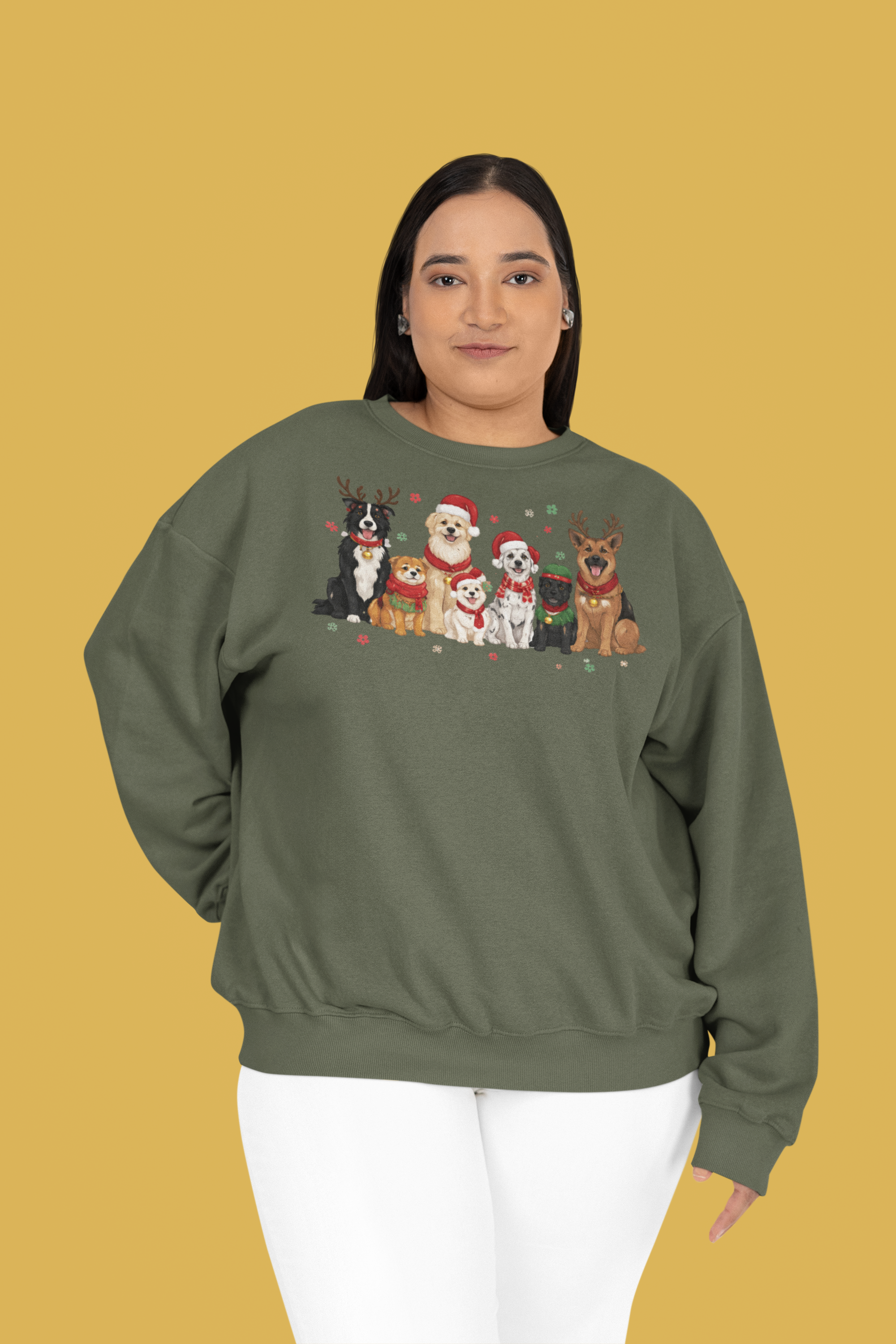 Christmas Dogs Crewneck Sweatshirt – Santa Pups Holiday Sweater