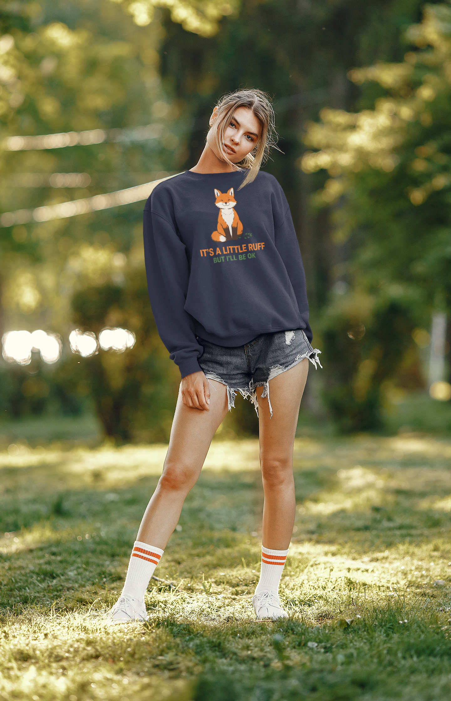 Fox Sweatshirt — "It’s a Little Ruff But I’ll Be OK" Cozy Crewneck