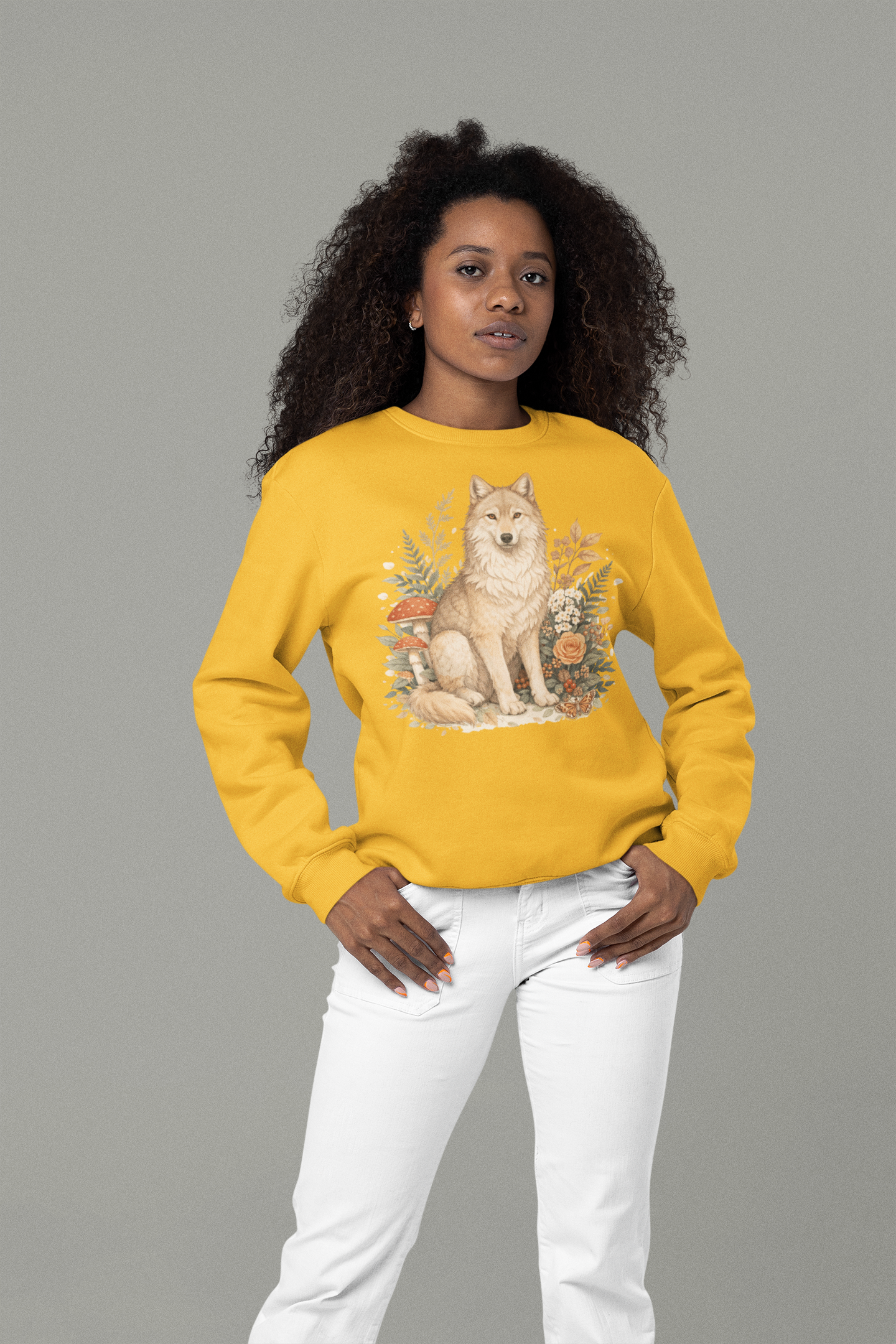 Wolf Floral Crewneck Sweatshirt