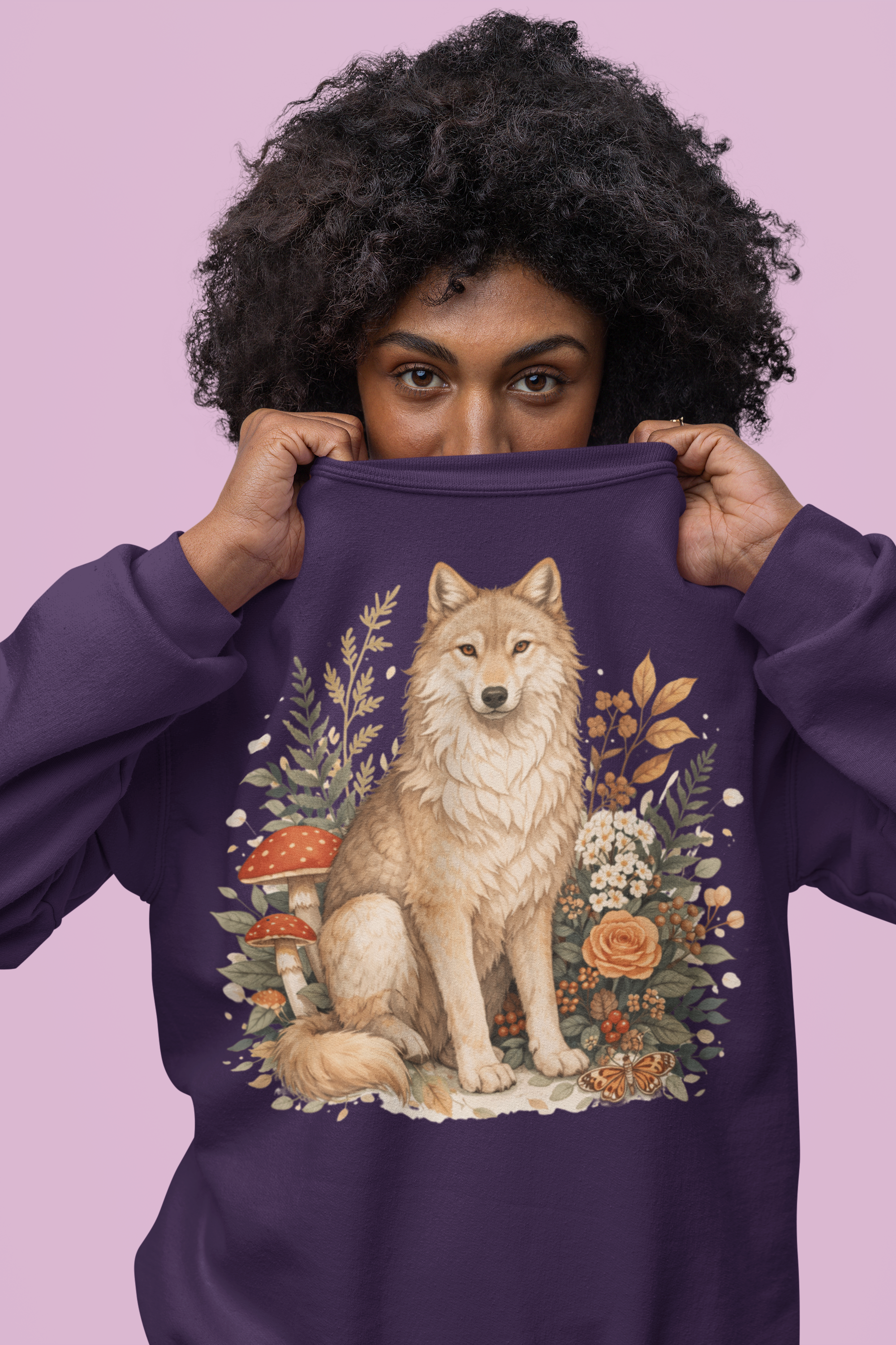 Wolf Floral Crewneck Sweatshirt