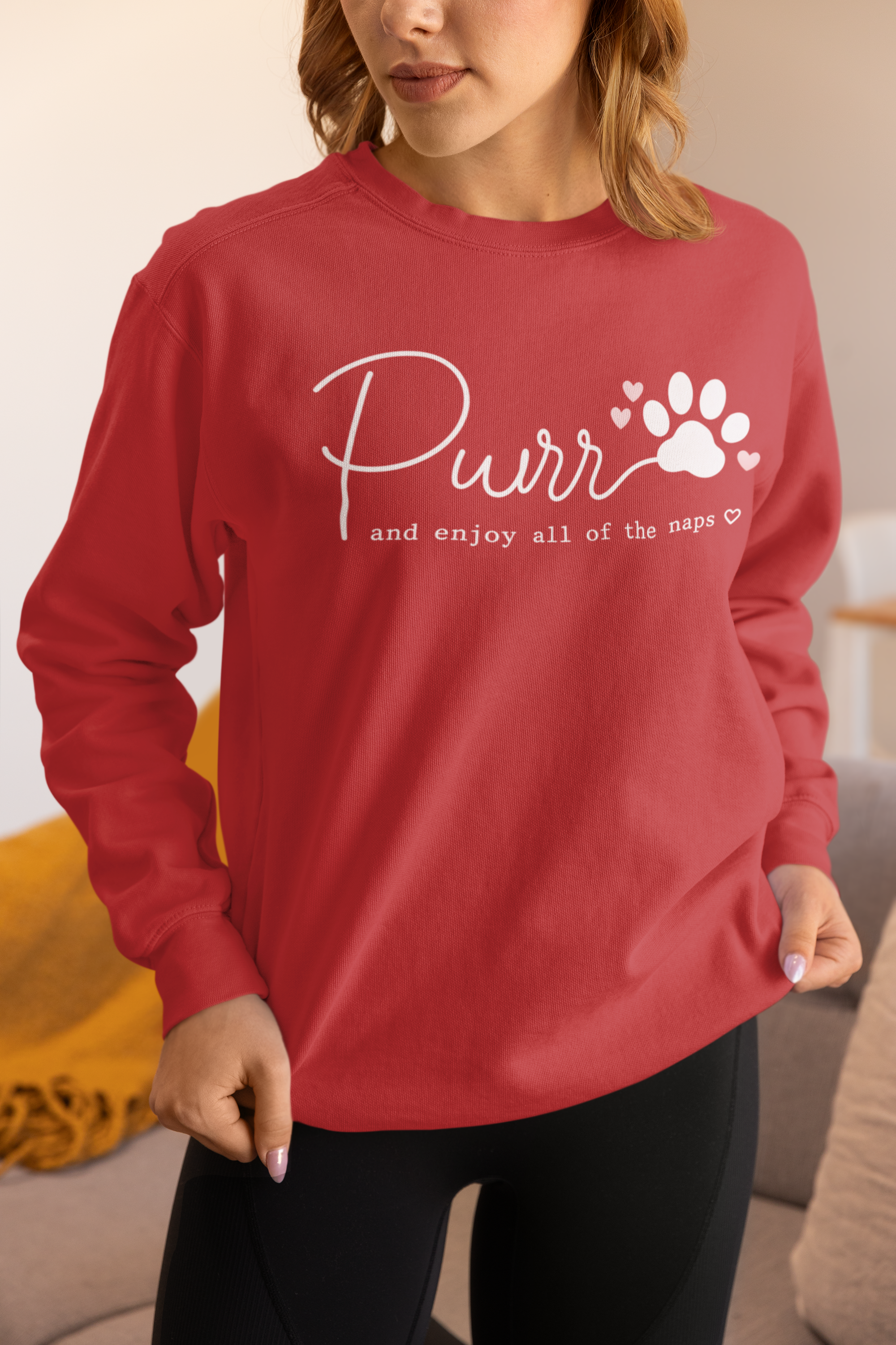 Minimal Pink Hearts Crewneck Sweatshirt