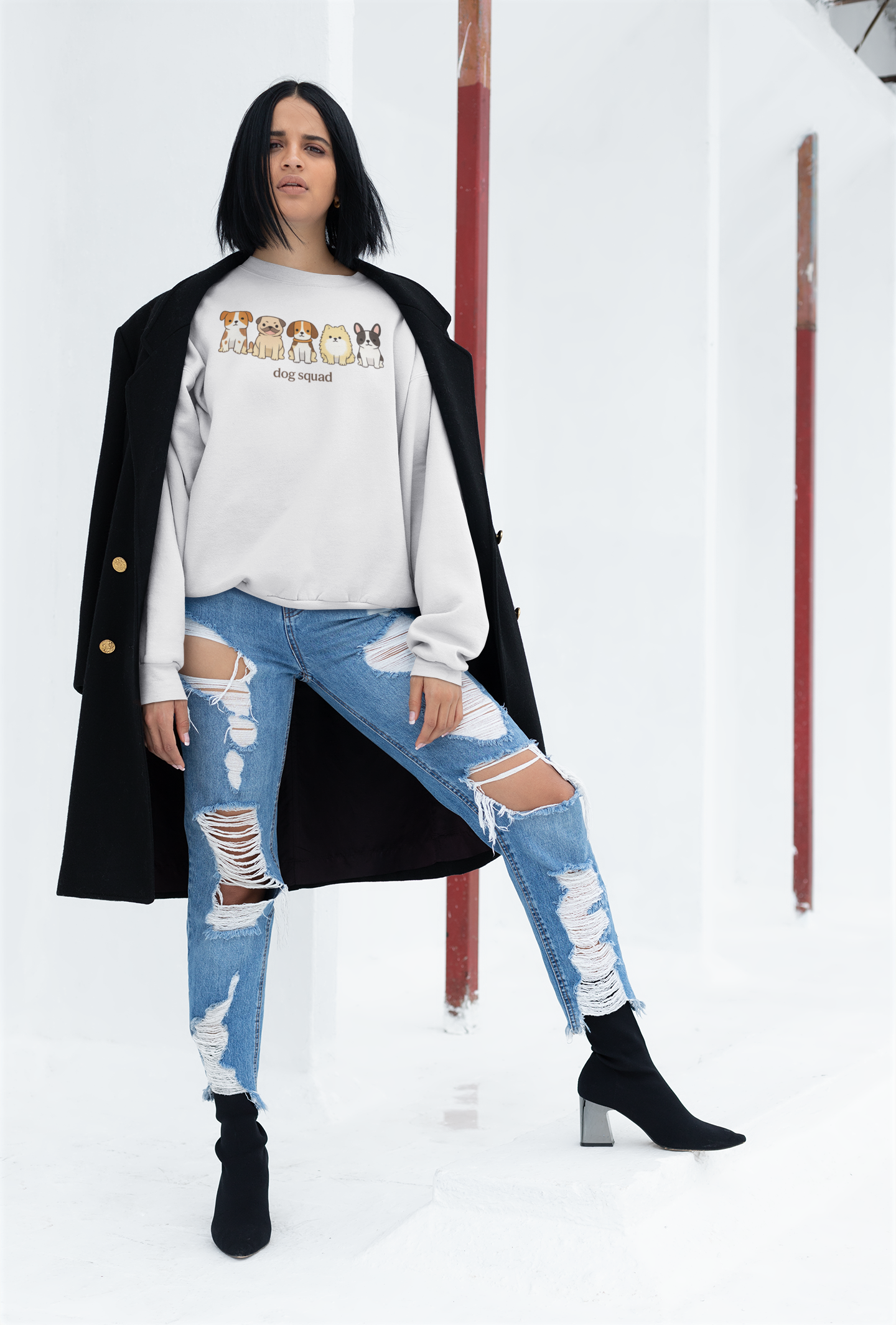 Dog Squad Crewneck Sweatshirt – Cute Cartoon Puppies Graphic