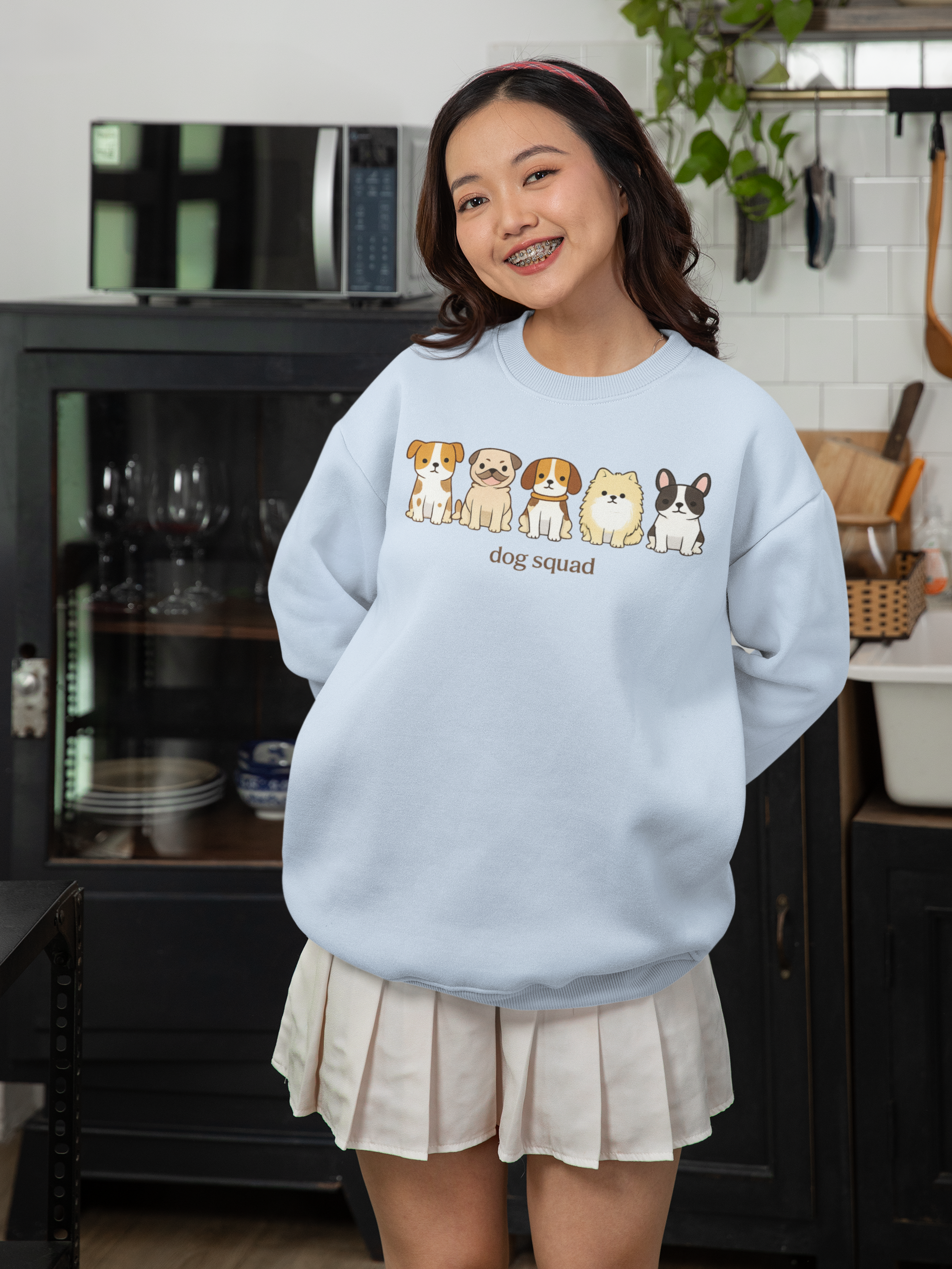 Dog Squad Crewneck Sweatshirt – Cute Cartoon Puppies Graphic