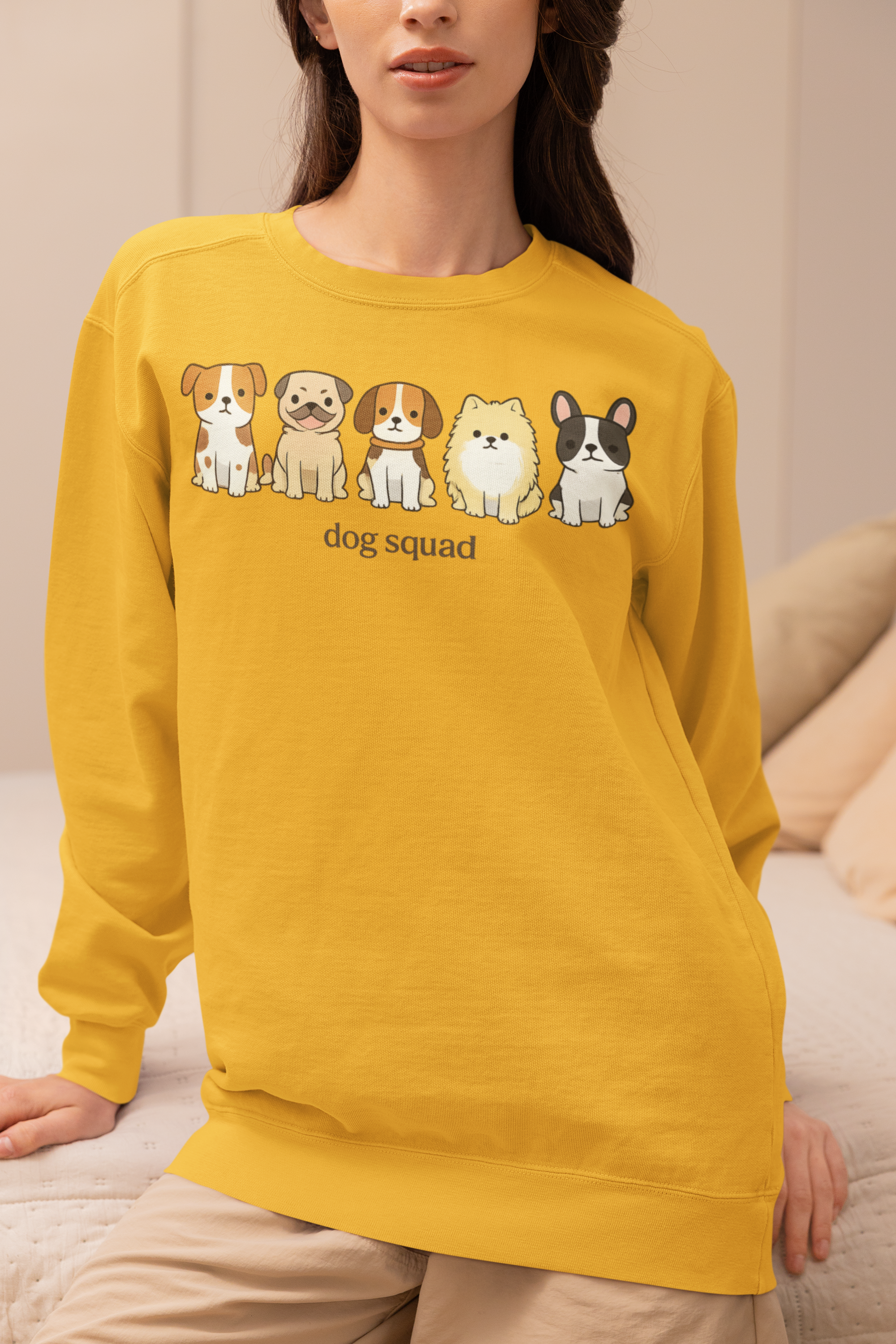 Dog Squad Crewneck Sweatshirt – Cute Cartoon Puppies Graphic
