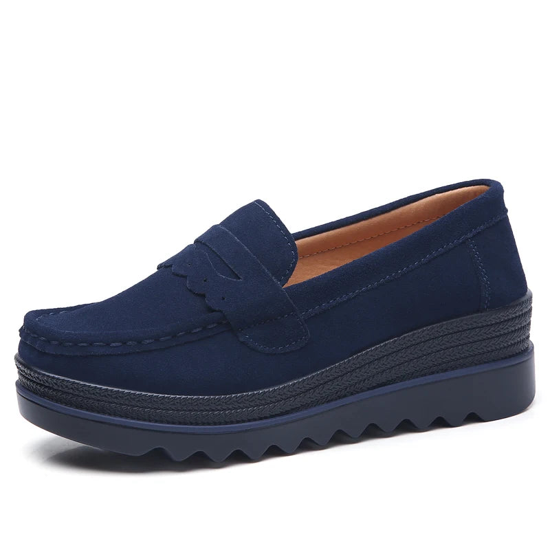 Women’s Platform Penny Loafers – Comfortable Slip-On Walking Shoes for Office, Casual & Everyday Wear