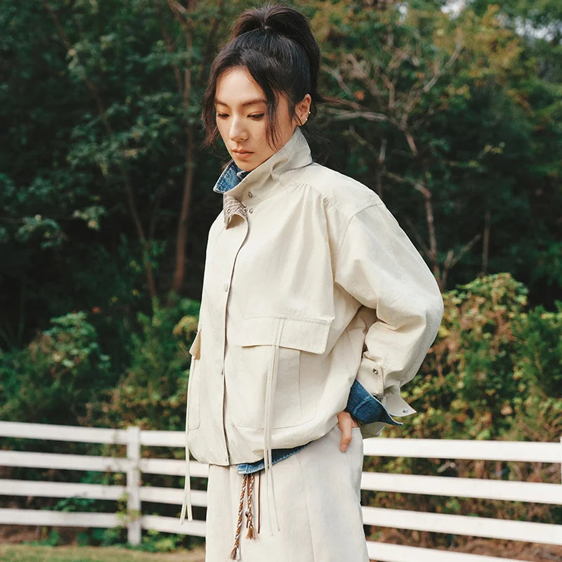 Women’s Oversized Utility Jacket | Casual Layered Streetwear Coat