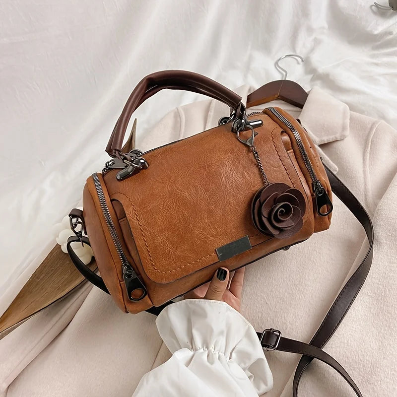 Vintage Top Handle Handbag for Women | Designer Crossbody Shoulder Bag | Elegant Casual Purse | Fashion Everyday Tote