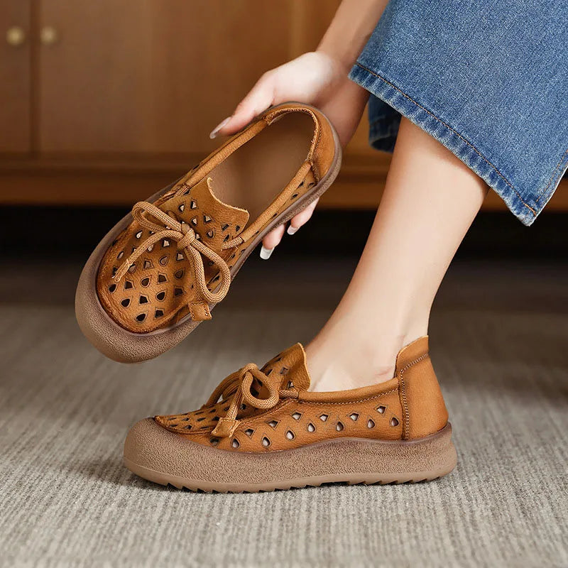 Women’s Cutout Comfort Loafers – Breathable Slip-On Casual Shoes for Walking & Everyday Wear
