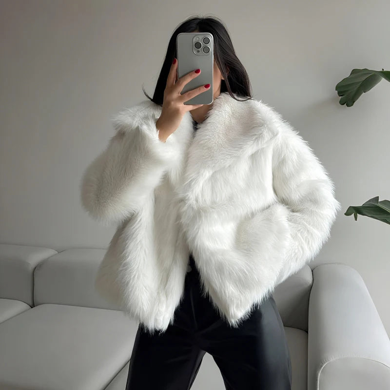 Faux Fur Jacket | Cropped Winter Coat Women