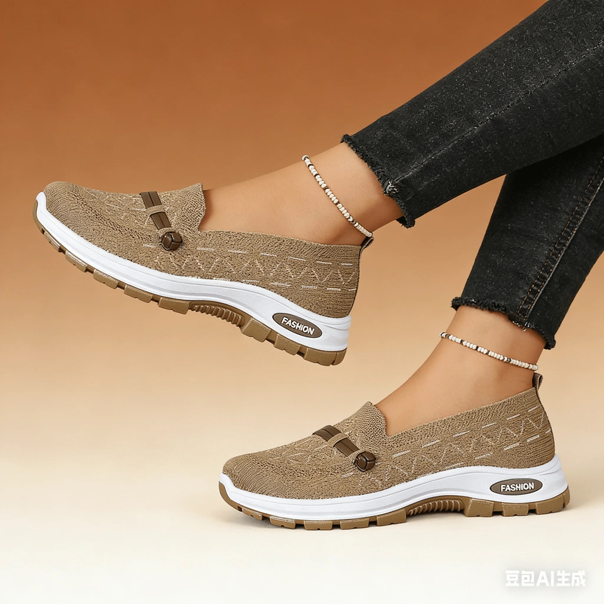 Women’s Breathable orthopaedic Knit Loafers – Lightweight Slip-On Walking Shoes for Casual, Travel & Everyday Wear