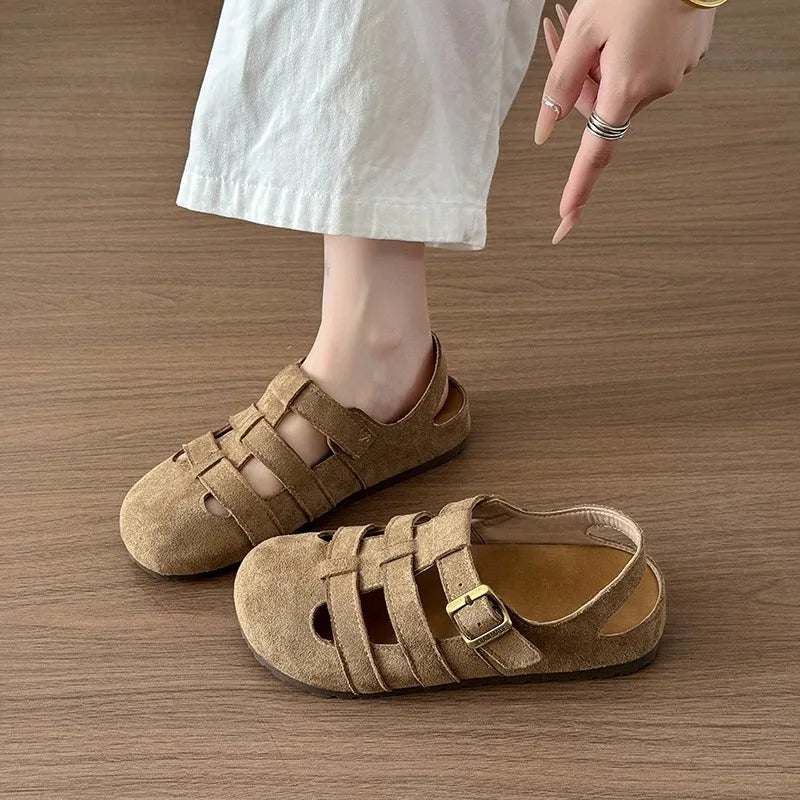 Women’s Closed Toe Slingback Sandals – Casual Suede Comfort Clogs for Everyday & Summer Wear