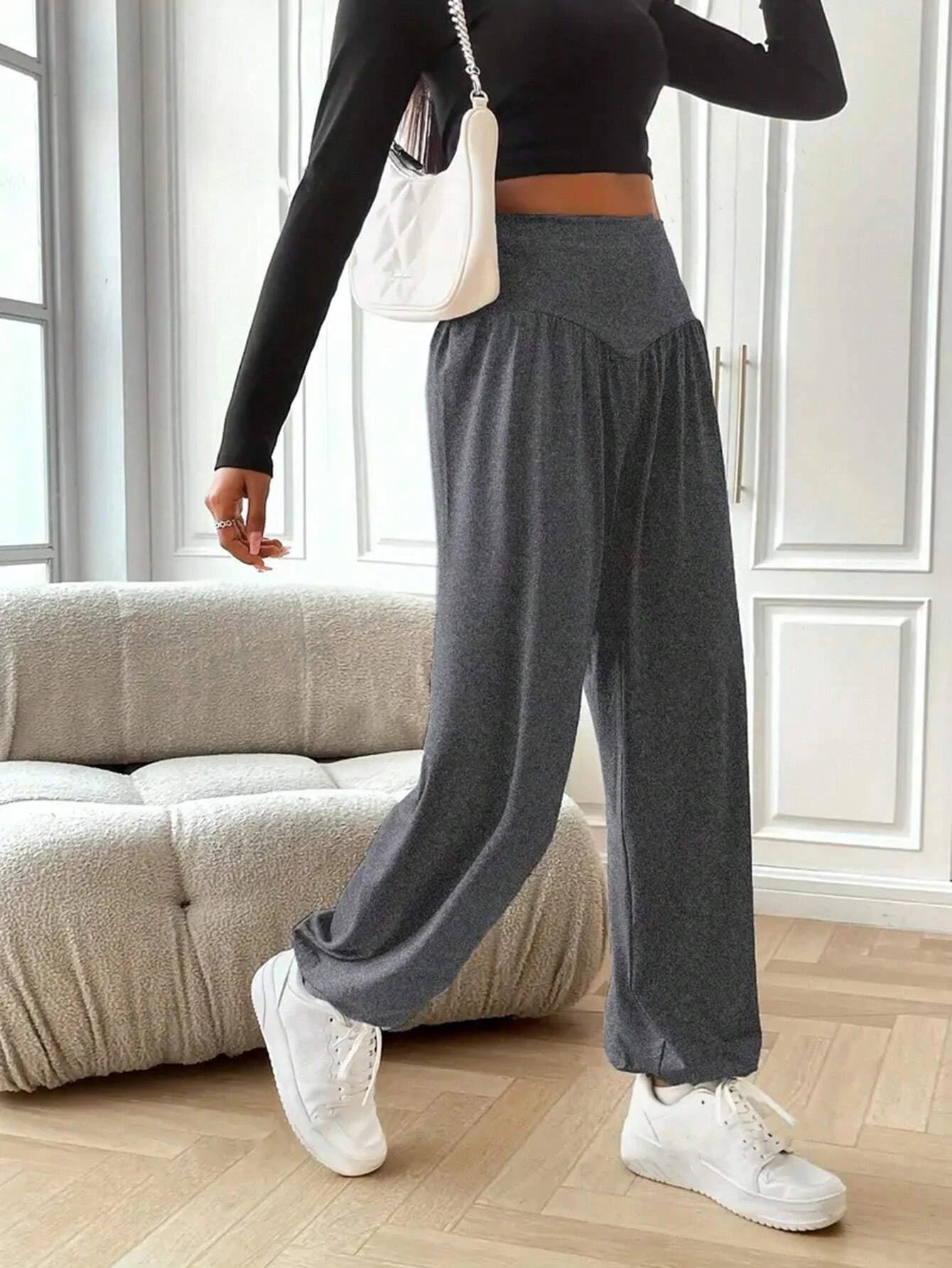 Women High Waist Baggy Sweatpants Relaxed Fit Lounge Jogger Pants