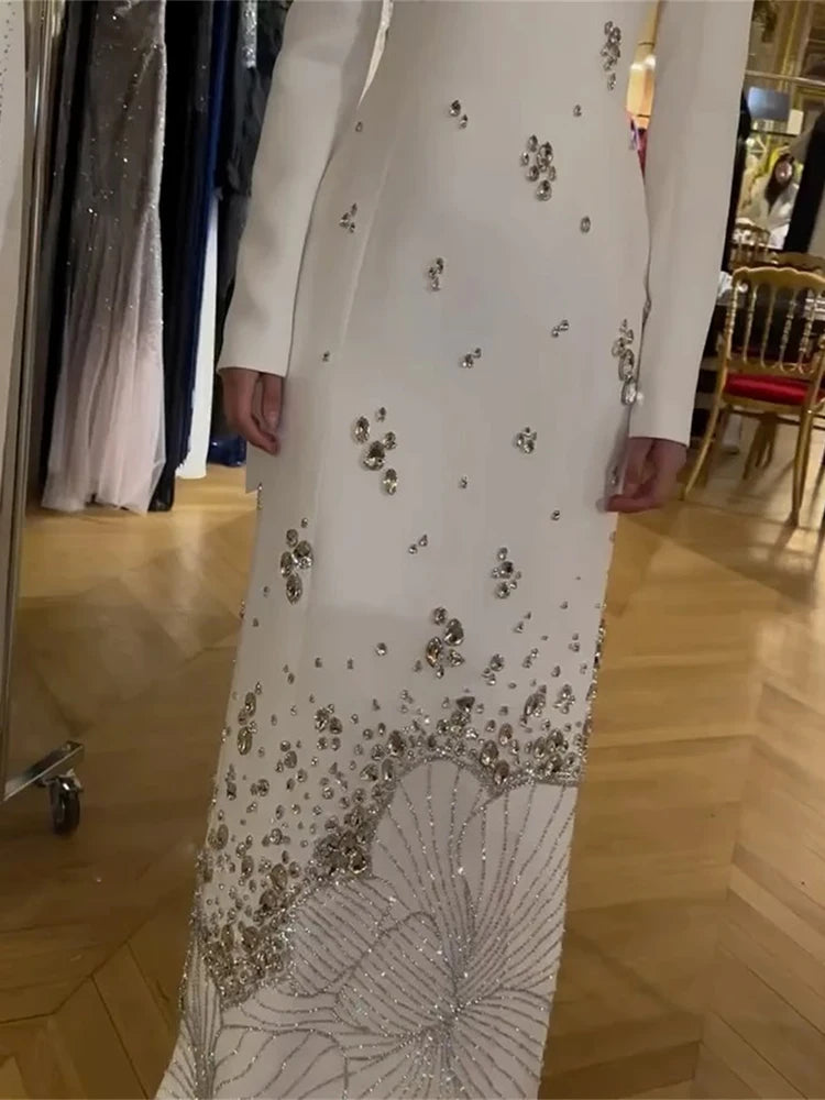 Beaded Maxi Bodycon Dress Women | Long Sleeve Elegant Formal Evening Gown
