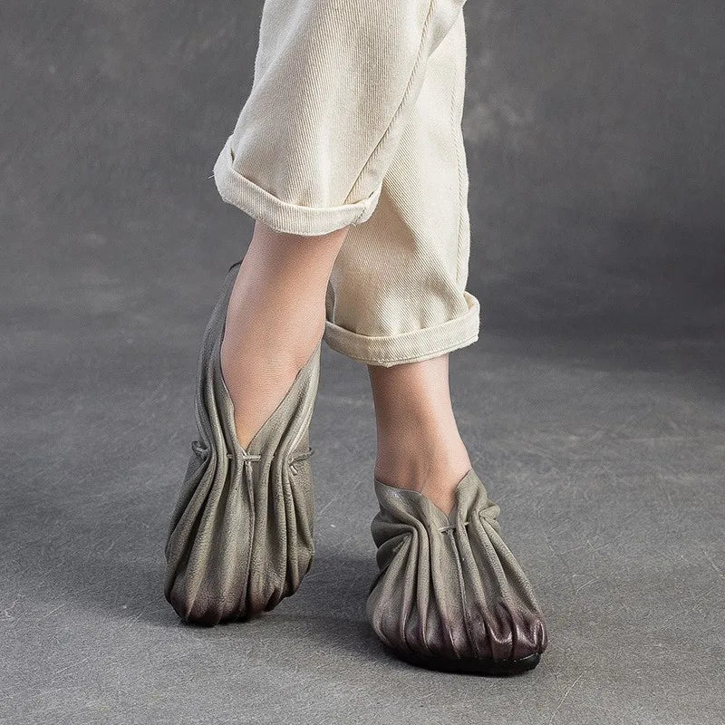 Women’s Pleated Ballet Flats – Soft Round Toe Slip-On Shoes for Casual, Office & Everyday Wear