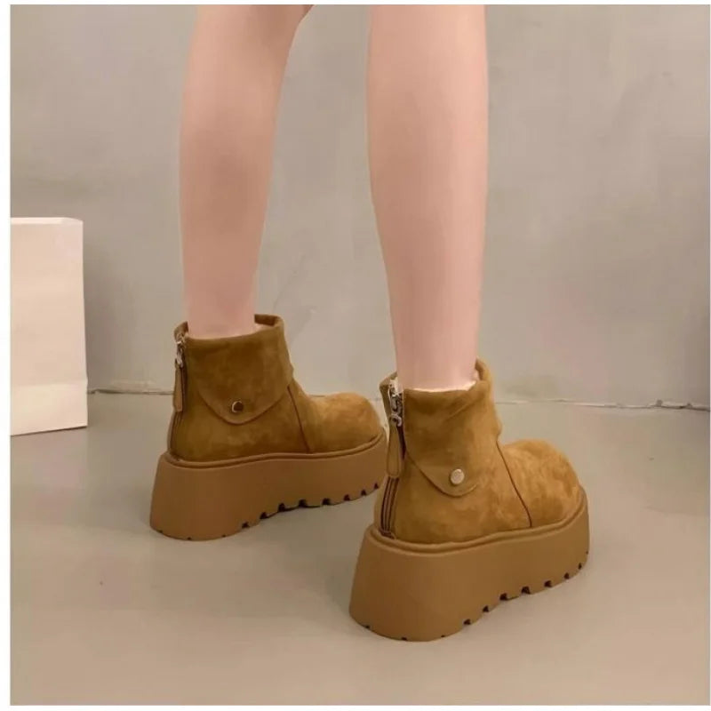 Women’s Platform Ankle Boots – Chunky Winter Boots for Casual, Streetwear & Everyday Fashion