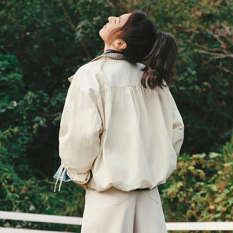 Women’s Oversized Utility Jacket | Casual Layered Streetwear Coat