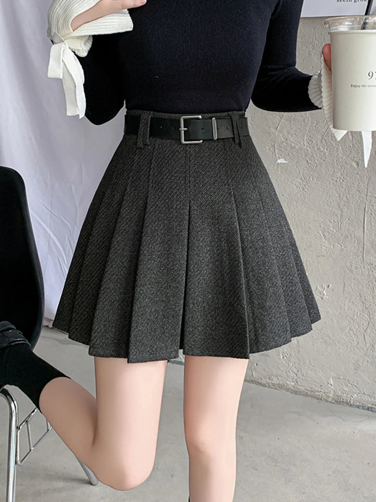 Women High Waist Pleated Mini Skirt A Line Tennis Skater Skirt