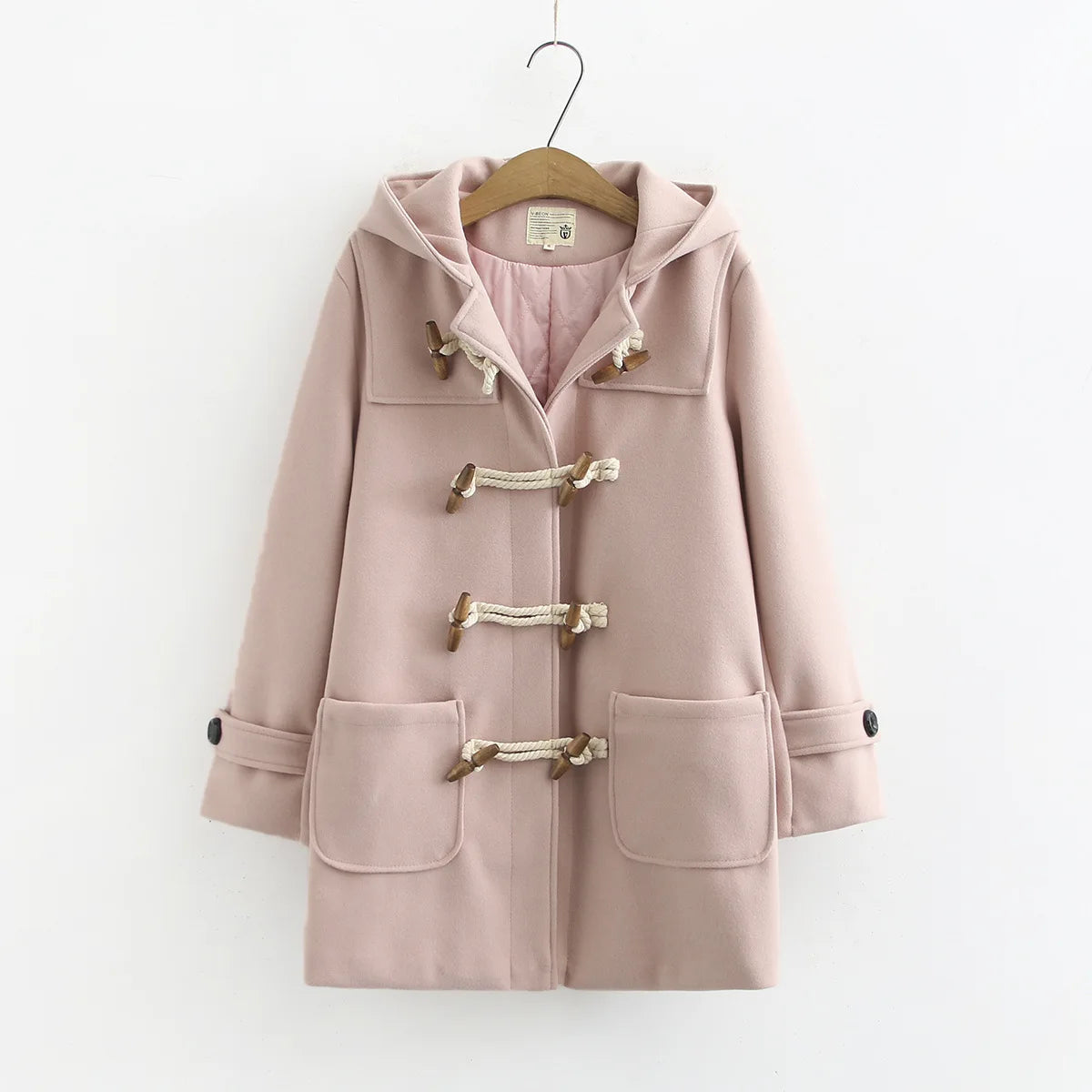 Women’s Duffle Coat | Classic Hooded Toggle Wool Blend Winter Jacket
