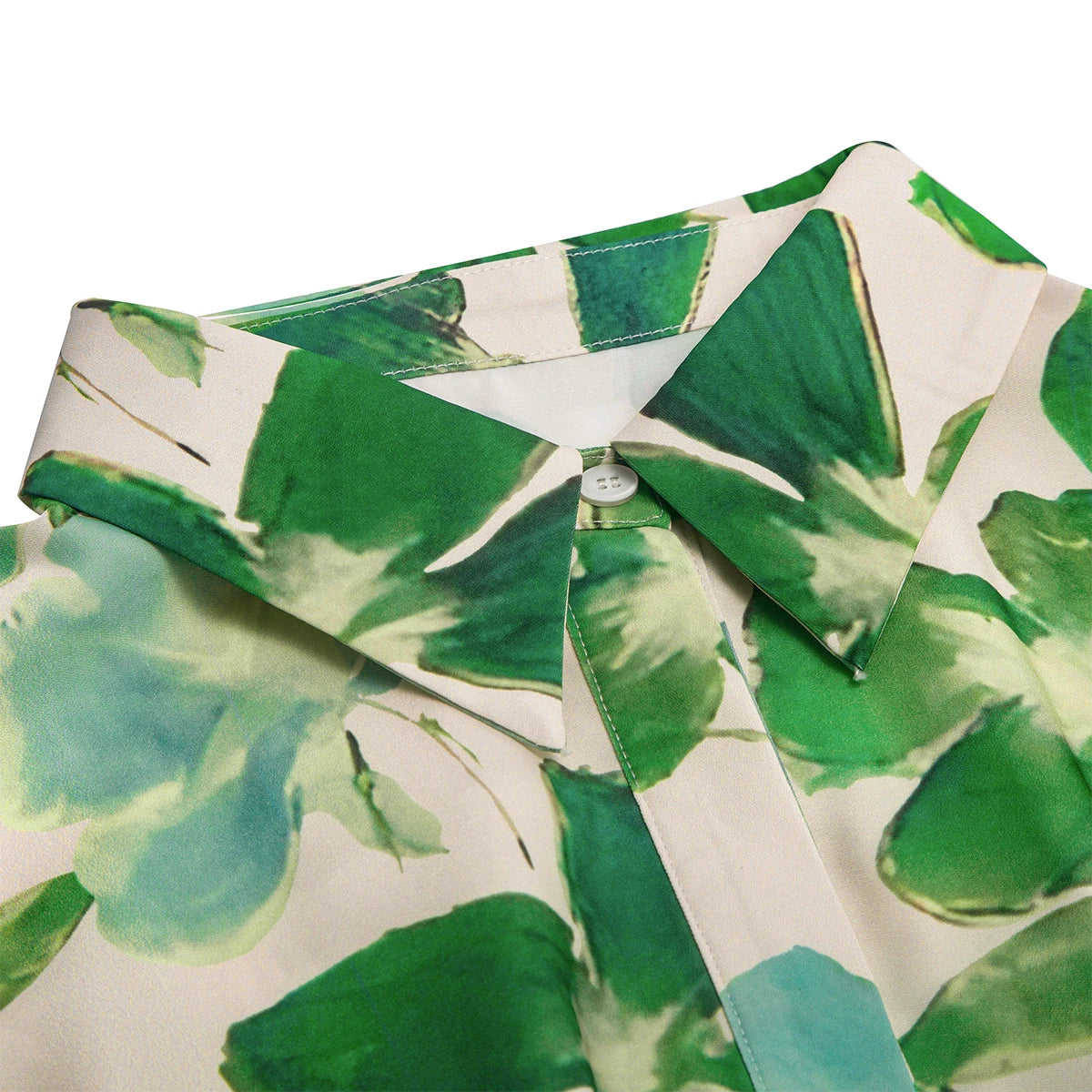 Women’s Green Floral Maxi Dress | Elegant Long Sleeve Belted Botanical Shirt Dress