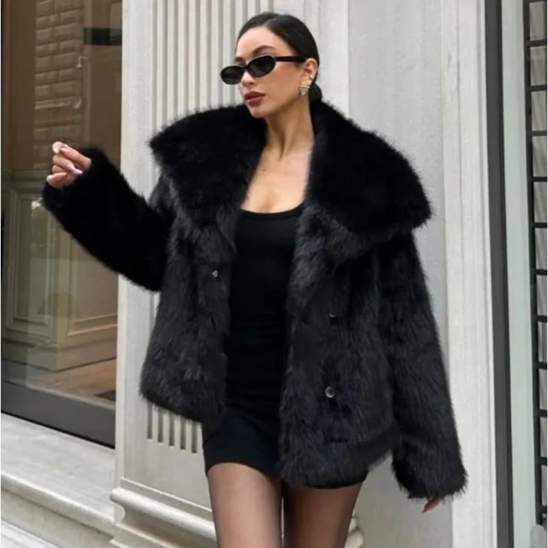 Faux Fur Jacket | Cropped Winter Coat Women