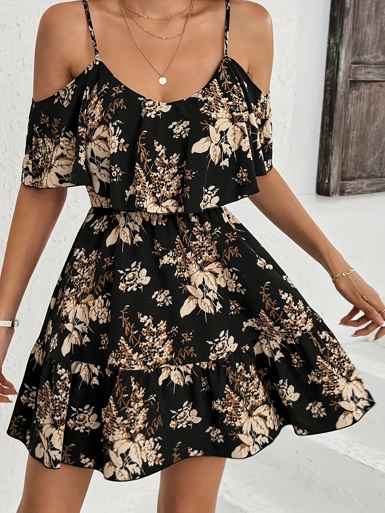 Floral Cold Shoulder Mini Dress | Boho Summer Dress