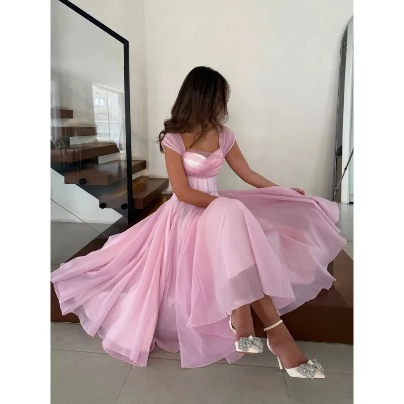 Women’s Midi Dress | Elegant Princess A-Line Cocktail Party Dress
