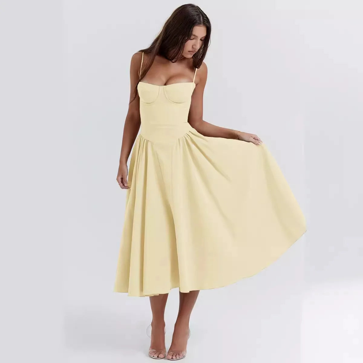 Strap Midi Dress Women | Fit and Flare A Line Casual Summer Dress