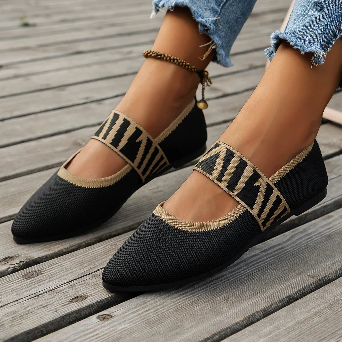 Women’s Pointed Toe Ballet Flats – Comfortable Strap Loafers for Casual, Office & Everyday Wear