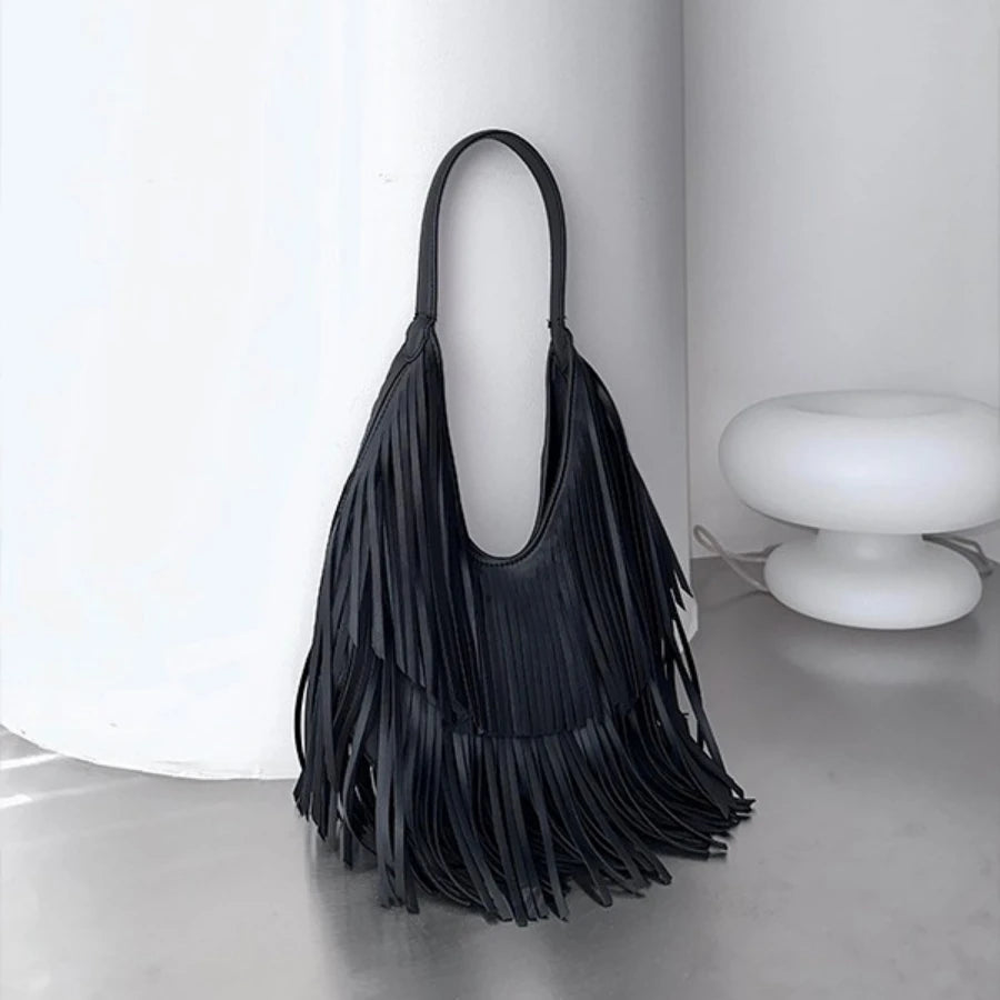 Boho Fringe Shoulder Bag for Women | Trendy Tassel Handbag | Fashion Hobo Purse | Stylish Everyday Statement Bag