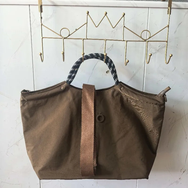 Casual Nylon Tote Bag for Women | Large Capacity Shoulder Handbag | Lightweight Travel Shopper Purse | Everyday Utility Tote