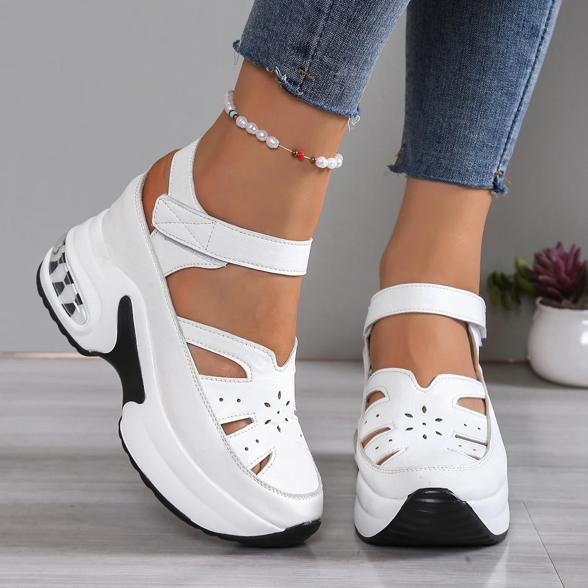 Women’s Orthopedic Platform Sandals – Breathable Closed Toe Walking Shoes for Casual, Travel & Everyday Wear