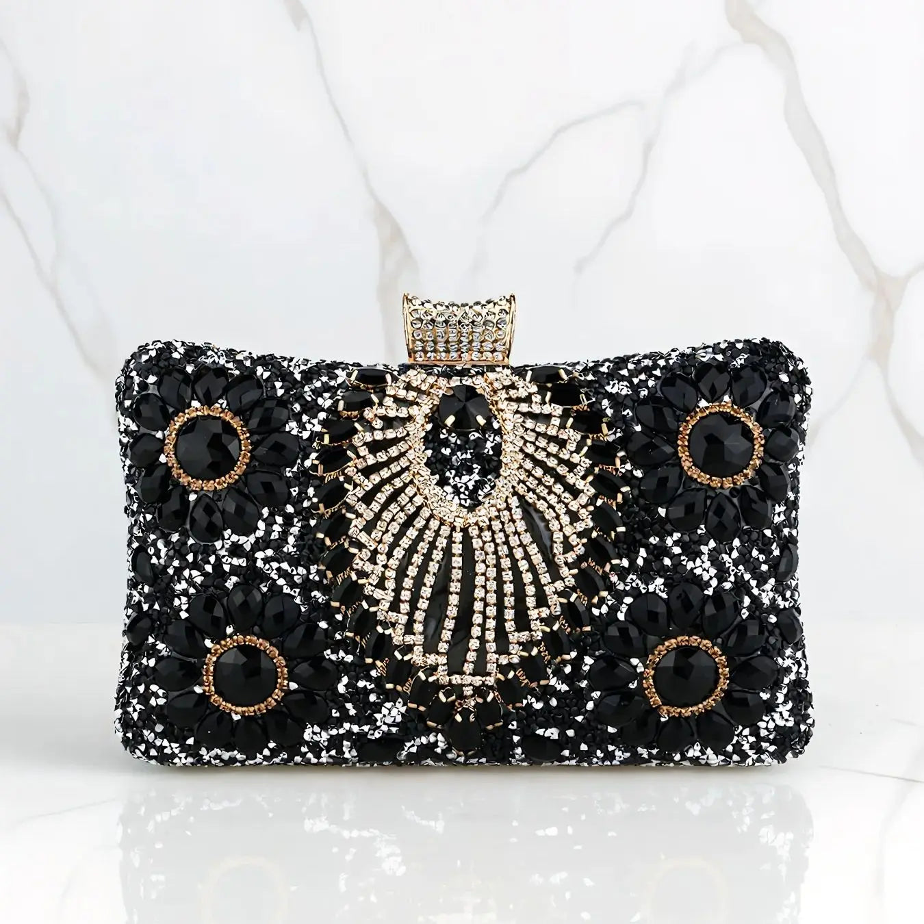 Luxury Rhinestone Evening Clutch for Women | Crystal Wedding Party Handbag | Elegant Designer Cocktail Purse | Glamorous Bridal Clutch