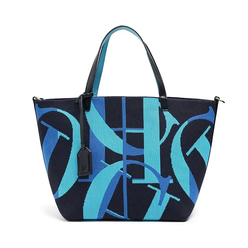Abstract Print Canvas Tote Bag for Women | Large Capacity Shoulder Handbag | Designer Everyday Shopper Tote | Casual Travel Purse