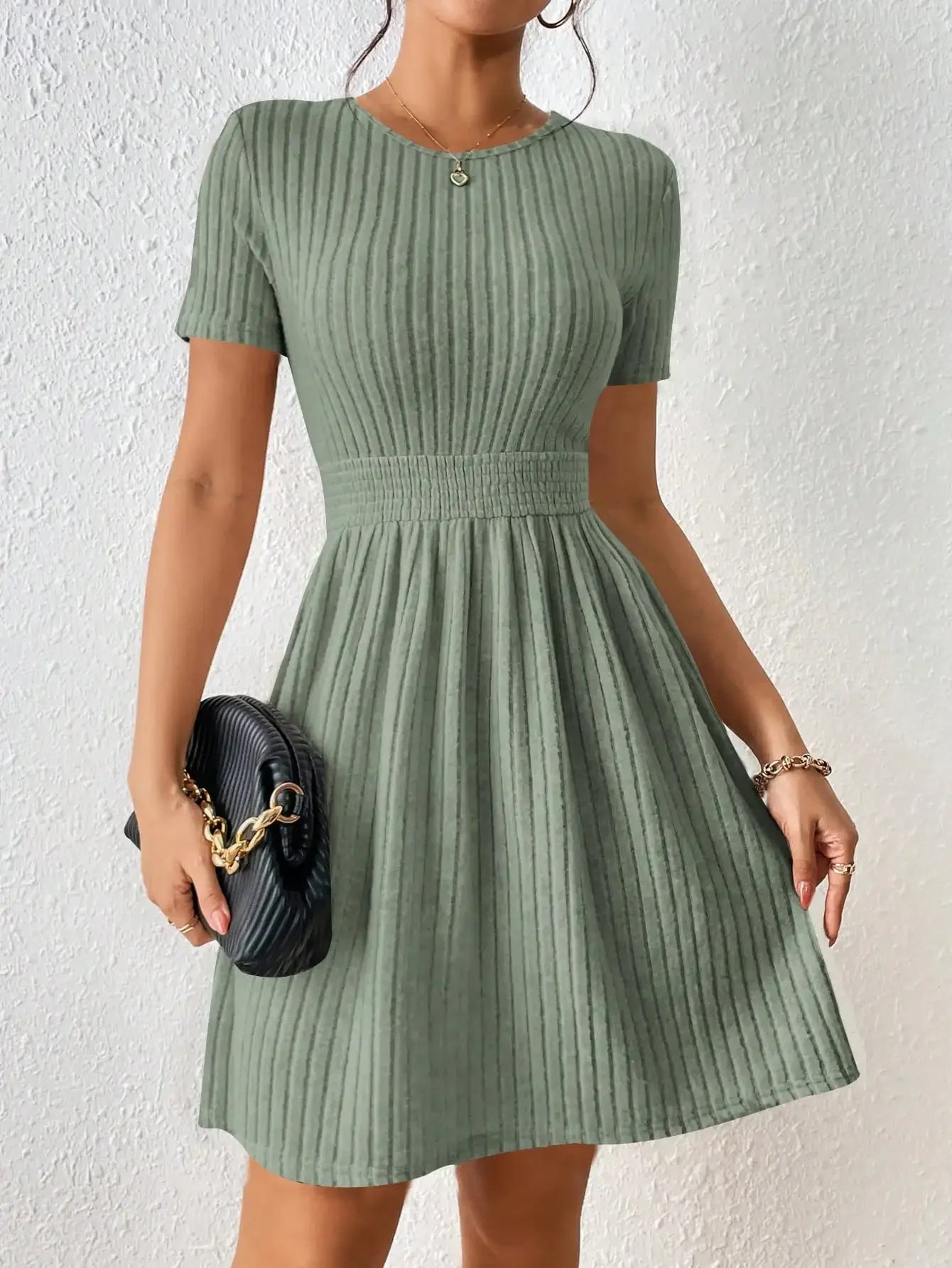 Ribbed Mini Dress | Casual A-Line Summer Dress
