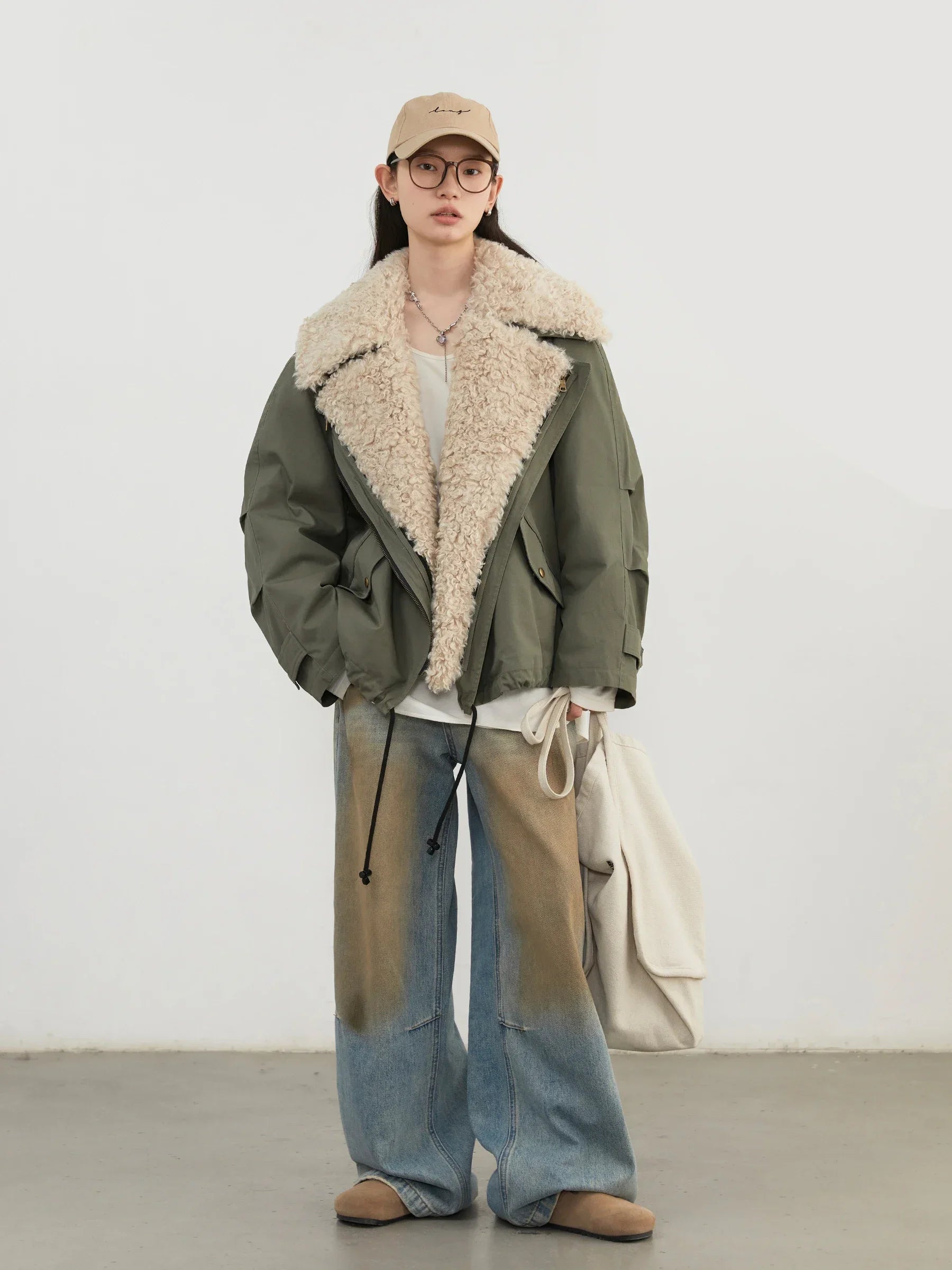 Women’s Sherpa Lined Jacket | Oversized Cozy Winter Parka Coat