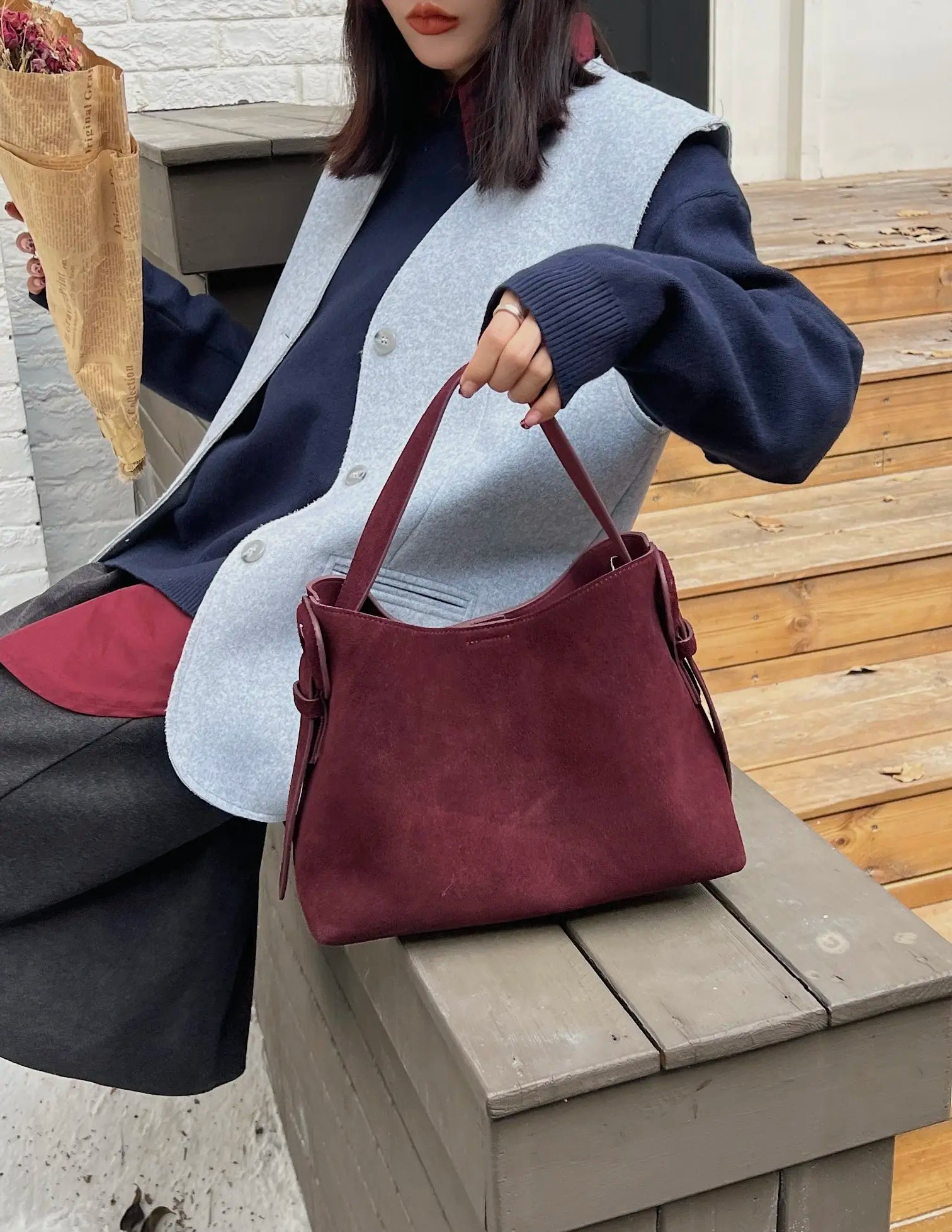 Minimalist Shoulder Tote Bag for Women | Large Capacity Everyday Handbag | Elegant Casual Hobo Purse | Fashion Shopper Bag