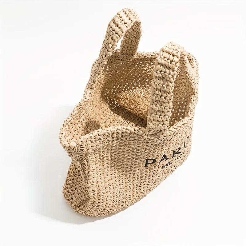 Woven Straw Tote Bag for Women | Casual Summer Beach Handbag | Large Capacity Shopper Purse | Boho Everyday Travel Tote