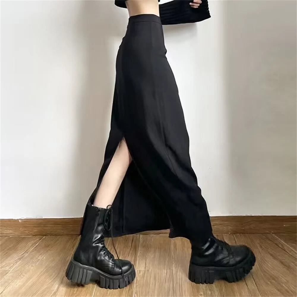 Women High Waist Maxi Pencil Skirt Elegant Bodycon Long Skirt