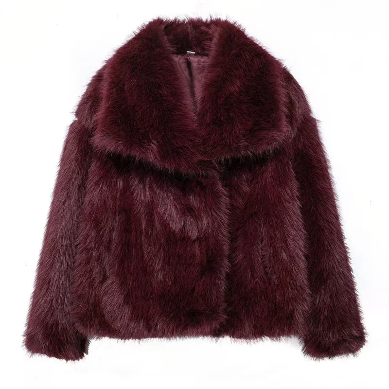 Faux Fur Jacket | Cropped Winter Coat Women