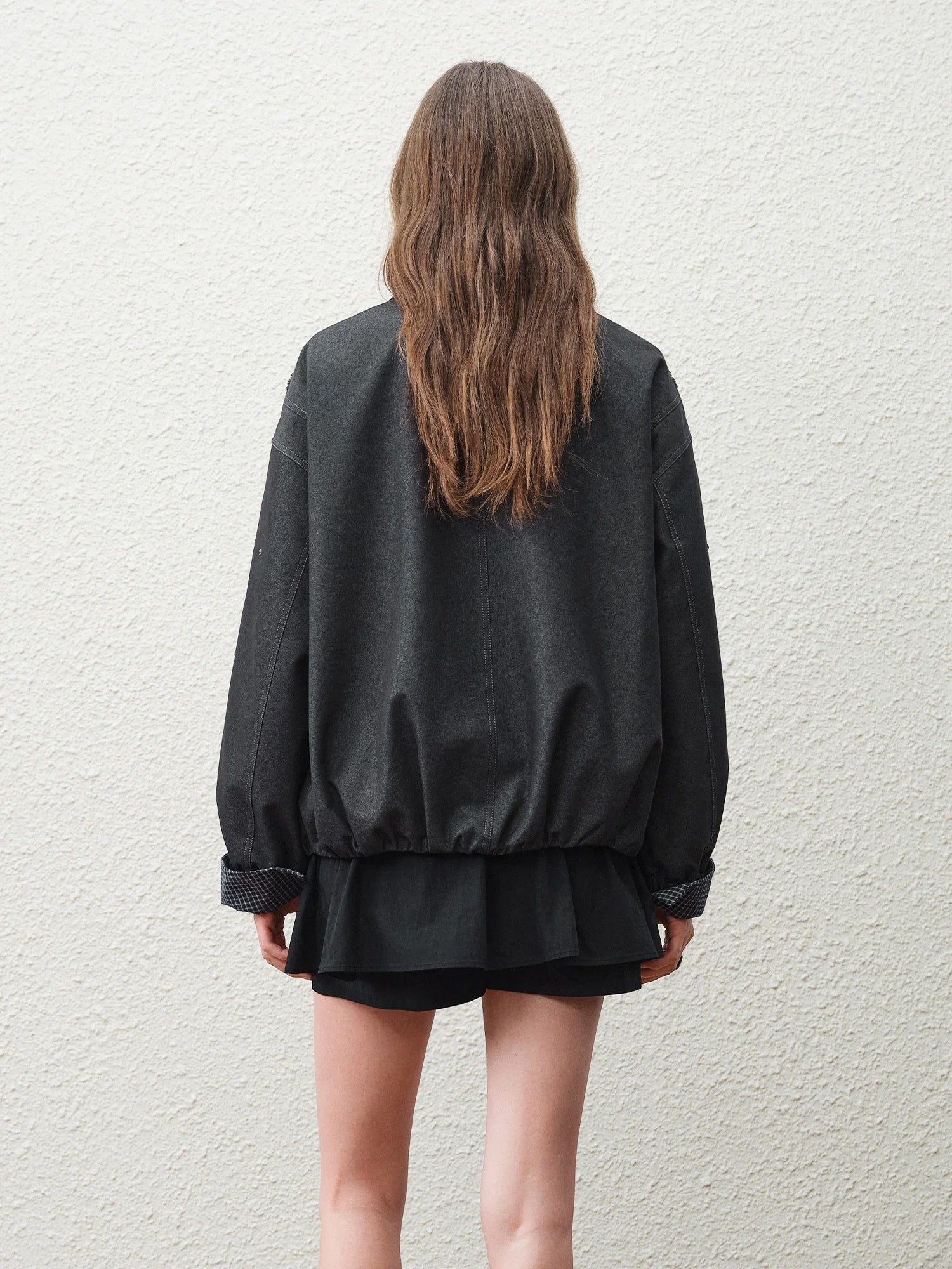 Women’s Embellished Bomber Jacket | Vintage Oversized Zip Up Casual Statement Outerwear