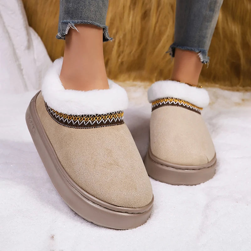 Women’s Cozy Fur Winter Slippers – Soft Plush Indoor House Shoes for Warm Everyday Comfort