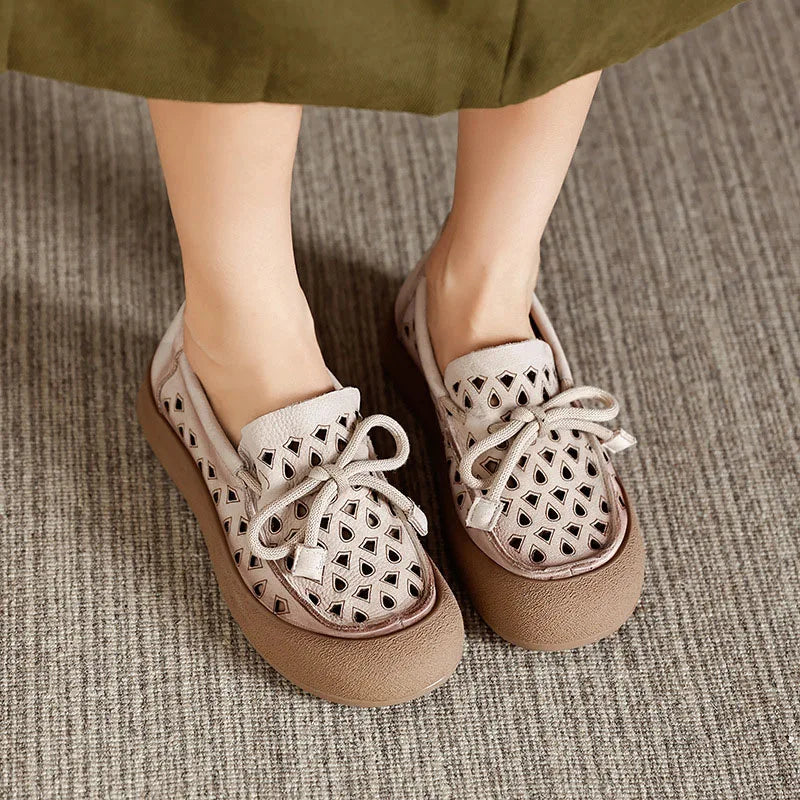 Women’s Cutout Comfort Loafers – Breathable Slip-On Casual Shoes for Walking & Everyday Wear