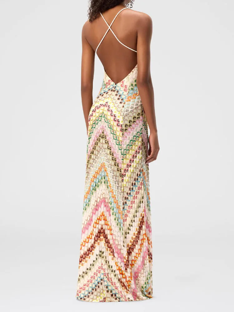 Printed Maxi Dress Women | Spaghetti Strap A Line Summer Dress