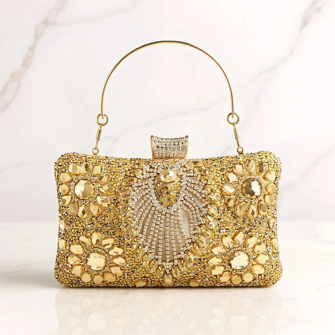 Luxury Rhinestone Evening Clutch for Women | Crystal Wedding Party Handbag | Elegant Designer Cocktail Purse | Glamorous Bridal Clutch