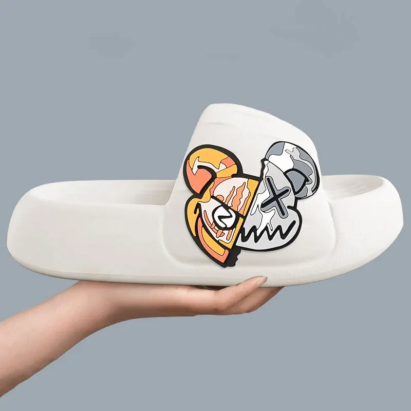 Women’s Graphic Slide Slippers – Casual Cartoon Comfort Slides for Home, Beach & Everyday Wear