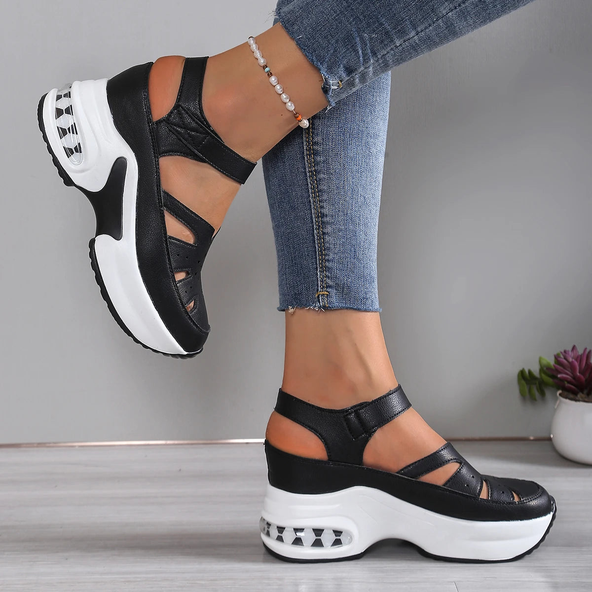 Women’s Orthopedic Platform Sandals – Breathable Closed Toe Walking Shoes for Casual, Travel & Everyday Wear