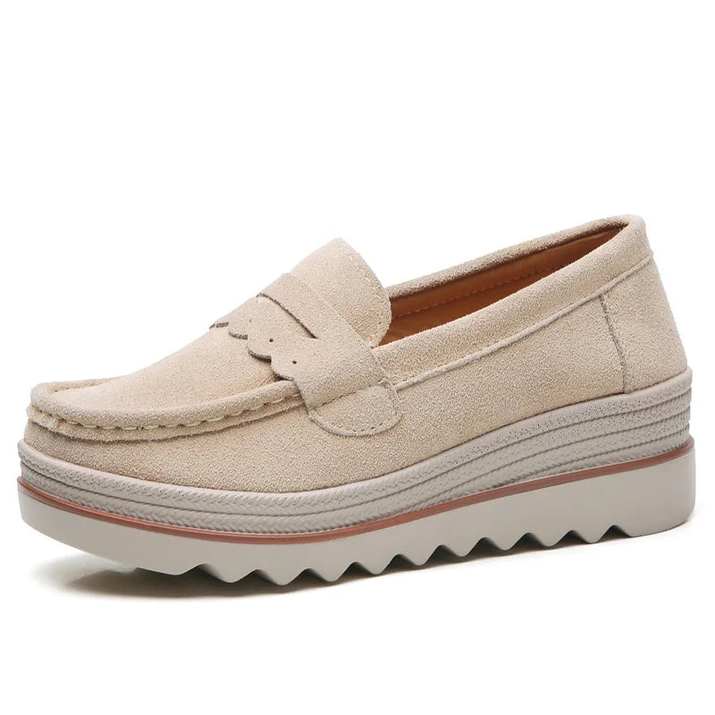 Women’s Platform Penny Loafers – Comfortable Slip-On Walking Shoes for Office, Casual & Everyday Wear